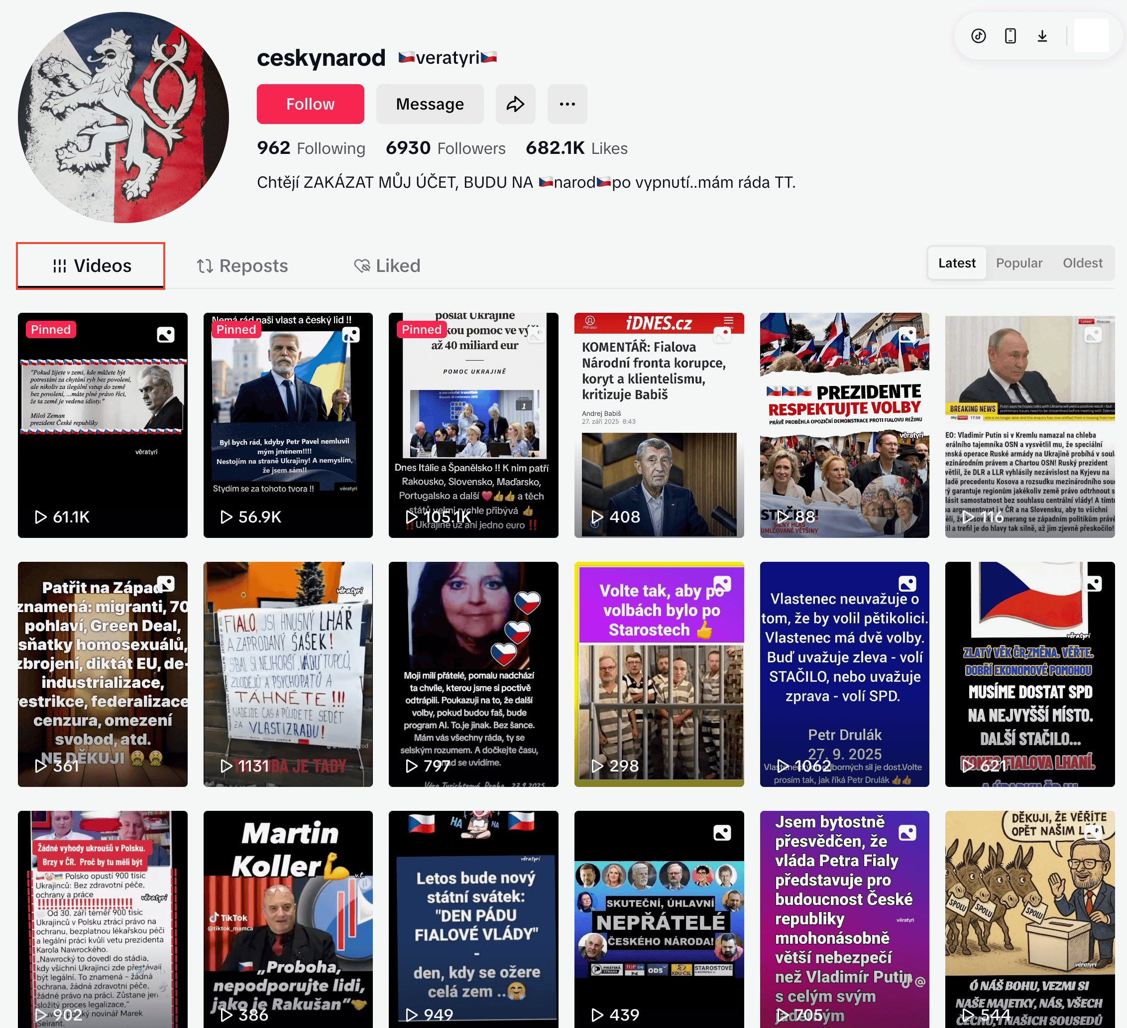 Pro-ruský narativ a šíření obsahu, který se dotýká českých voleb